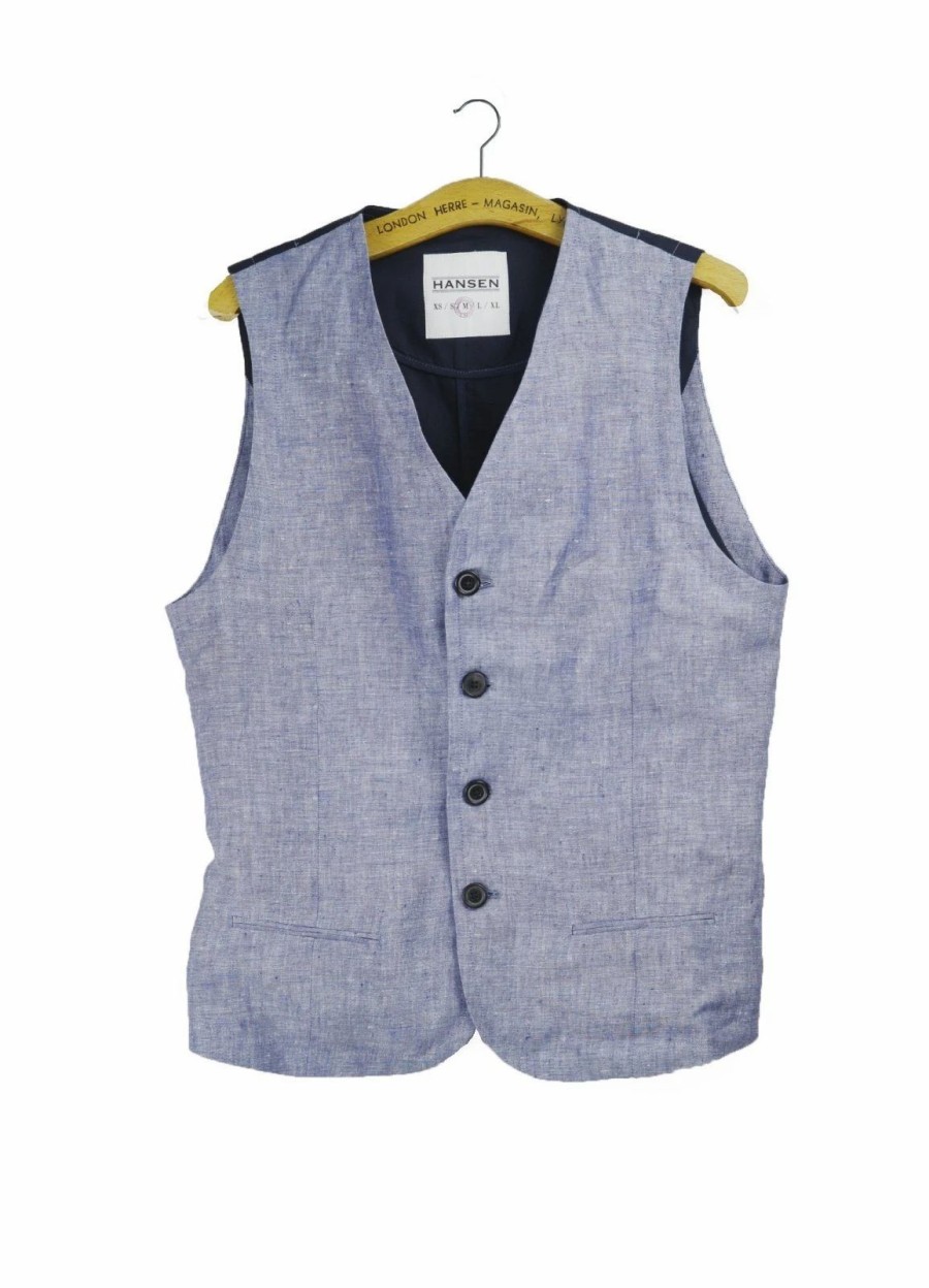 Tops * | Hansen Garments Daniel | Classic Casual Vest | Light Blue