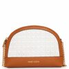 Handbags * | Madden Handbags Perforated Triple Compartment Crossbody Gardenia/ Saddle