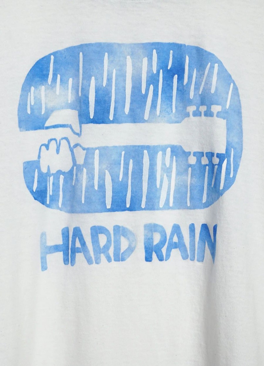 Tops * | Kapital Hard Rain | 2 Tone Ringer T-Shirt | White & Blue