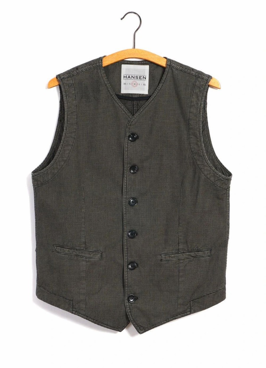 Tops * | Hansen Garments Kaj | Casual Waistcoat | Black Sand