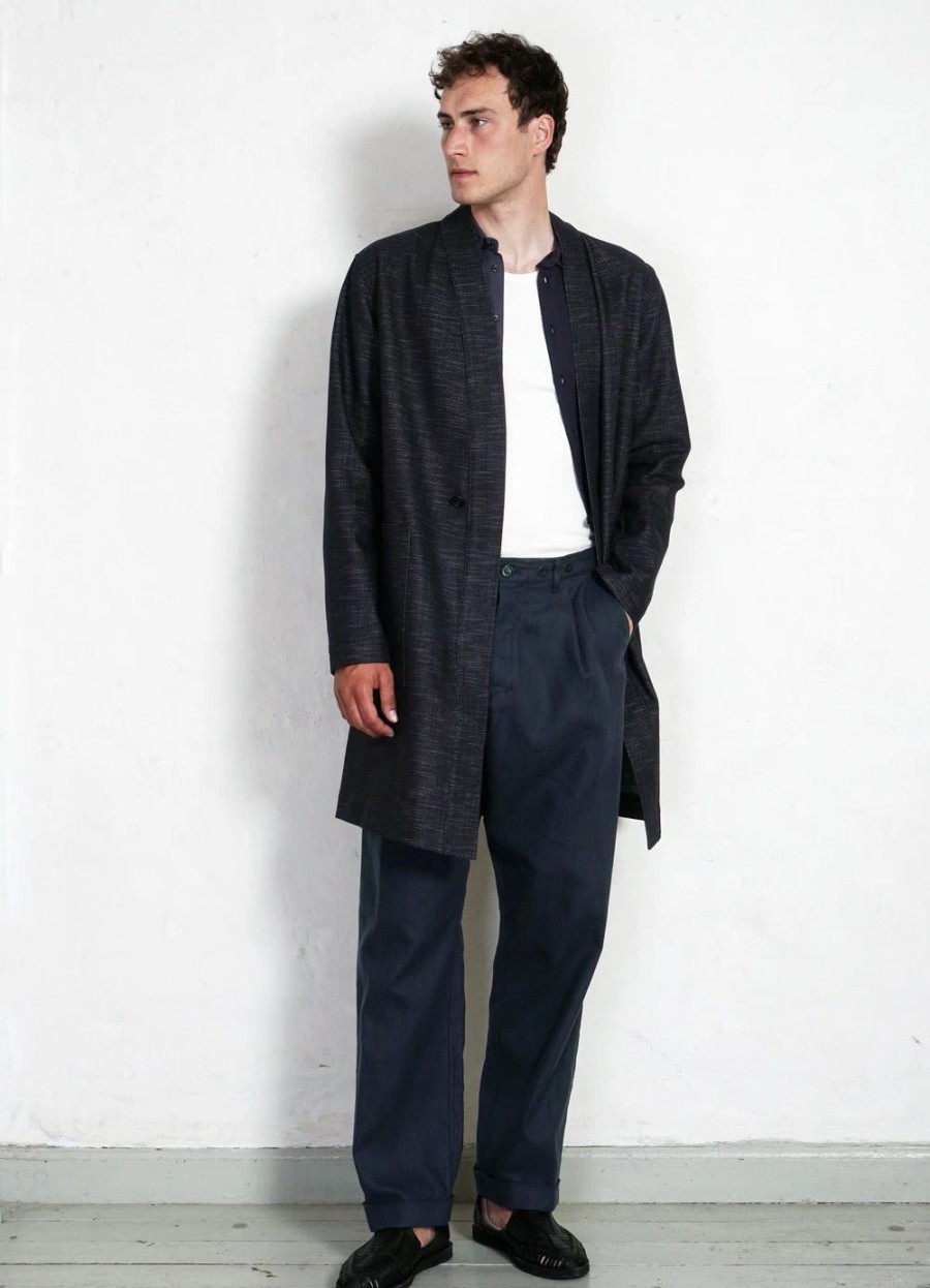 Tops * | Hansen Garments Mikael | Denim Like Scarecrow'S Coat | True Blue