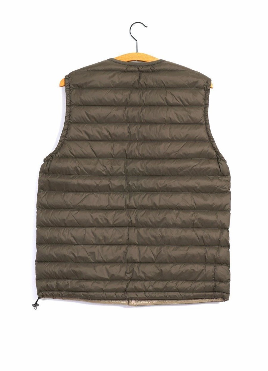 Tops * | Danton Nylon Taffeta | Padded Vest | Olive