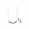 Watches & Jewelry * | The Jewelry Group Cluster Necklace And Earring Set In Pouch Silver Tone